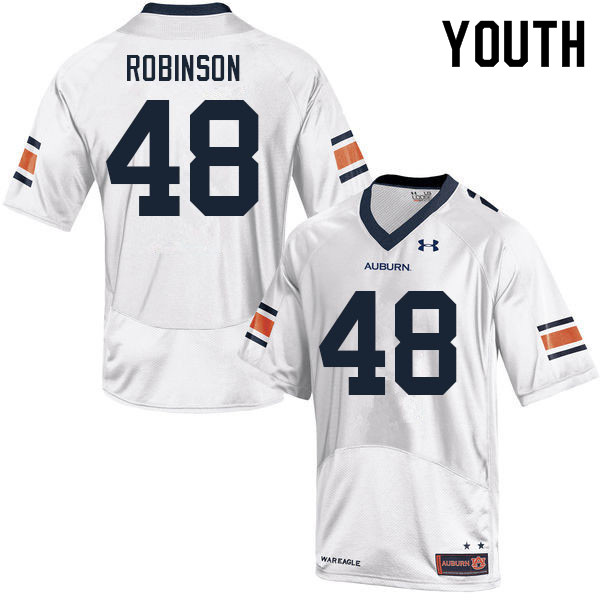 Auburn Tigers Youth Marquis Robinson #48 White Under Armour Stitched College 2021 NCAA Authentic Football Jersey VCH2274MZ